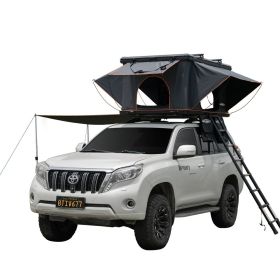 Rooftop Tent Hard Shell with USB Outlet, Winter Thermal Liner, Summer Side Awning&Luggage Racks for 4 Season Camping
