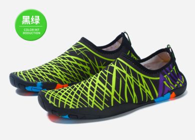 2022 Sports Water Sneakers Unisex Swimming Aqua Seaside Slippers Surf Upstream Light Quick-Drying Beach Water Shoes (Color: Gn, Shoe Size: 42)