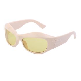Punk K Sunglasses Men's Amazon Explosive Cycling Sports Sunglasses Women's Glasses Wholesale (Color: C12 bright solid cream full yellow)