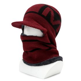 Winter Hat New Lei Feng Hat Men's Stylish Caps Warm Ear Protection Windproof Ear Protection Pilot Hat Baseball Cap (Color: B-Red, size: One Size)